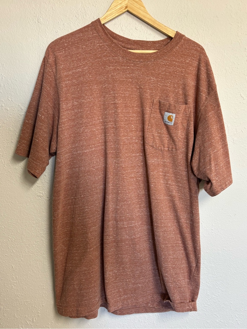 Carhartt Loose Fit Heather Rust Pocket Tee Mens XL Tall
